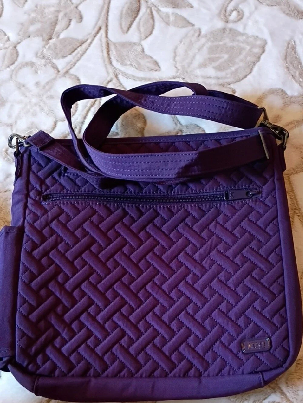 lug Quilted  Purse in Purple
